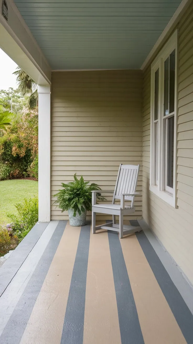 Charming Painted Porch with Garden Vibes