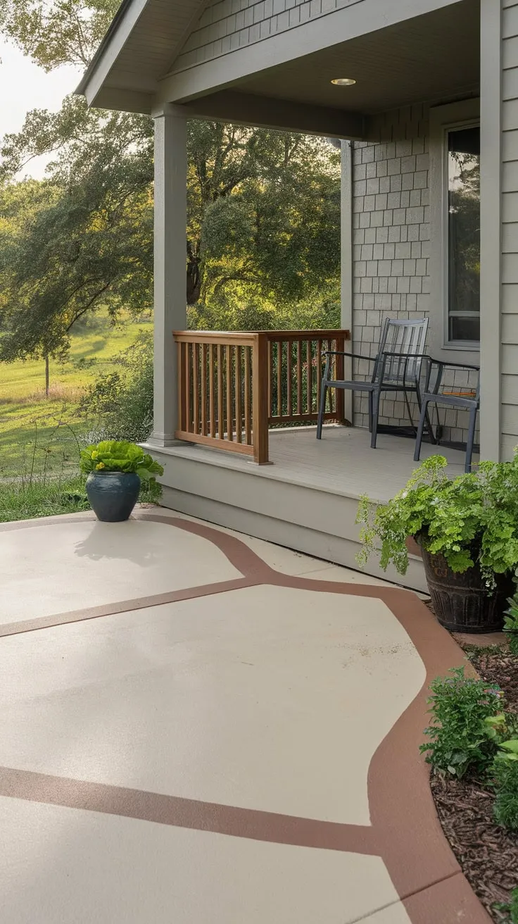 Vibrant Painted Porch and Patio Oasis