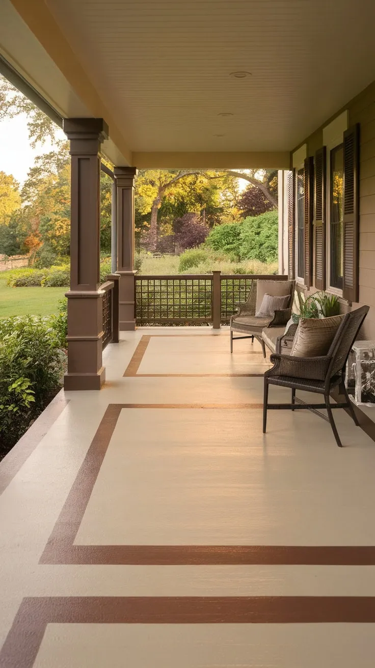 Cozy Front Porch Oasis in Warm Hues