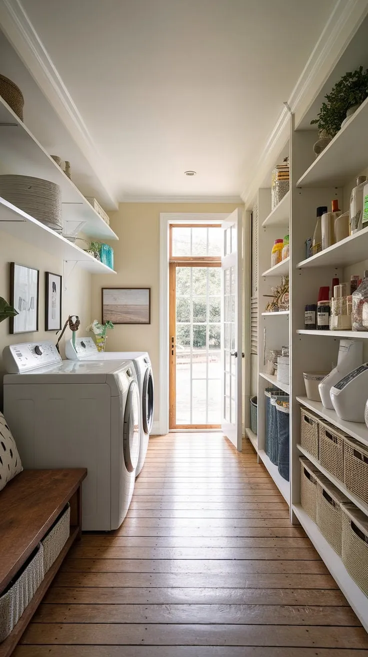 Escape the everyday in this charming library room.  A small library perfectly realized, this apartment decor inspiration boasts a cozy reading nook, ingenious book storage solutions, and a design that proves even the smallest spaces can hold the greatest adventures.  Find your own dream room inspiration with these home decor ideas and interior design inspiration.