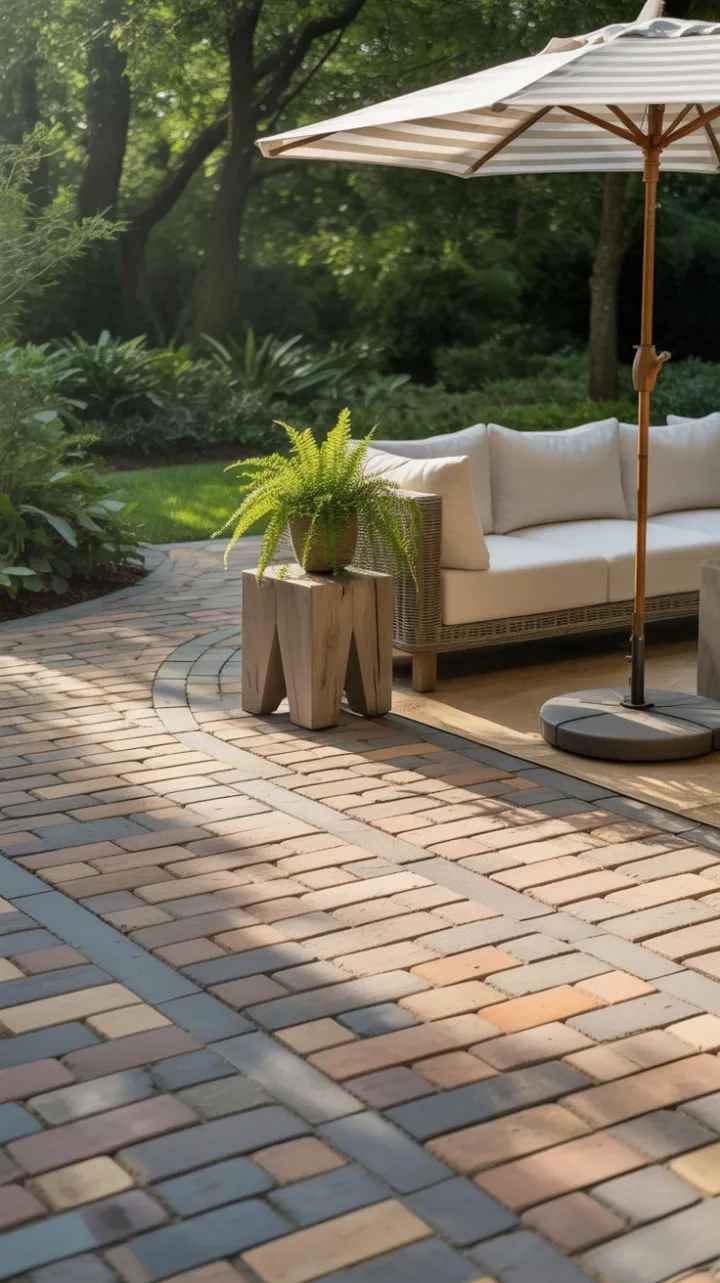 Sunlit Herringbone Patio Retreat