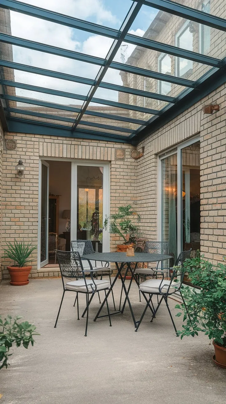 Transform your townhouse backyard into a tranquil oasis with these small patio ideas. This uncovered patio design maximizes space and greenery, showcasing clever backyard patio decor and small outdoor patios solutions.  Find more inspiration for small patio design and patio decor ideas, perfect for your own small patio.