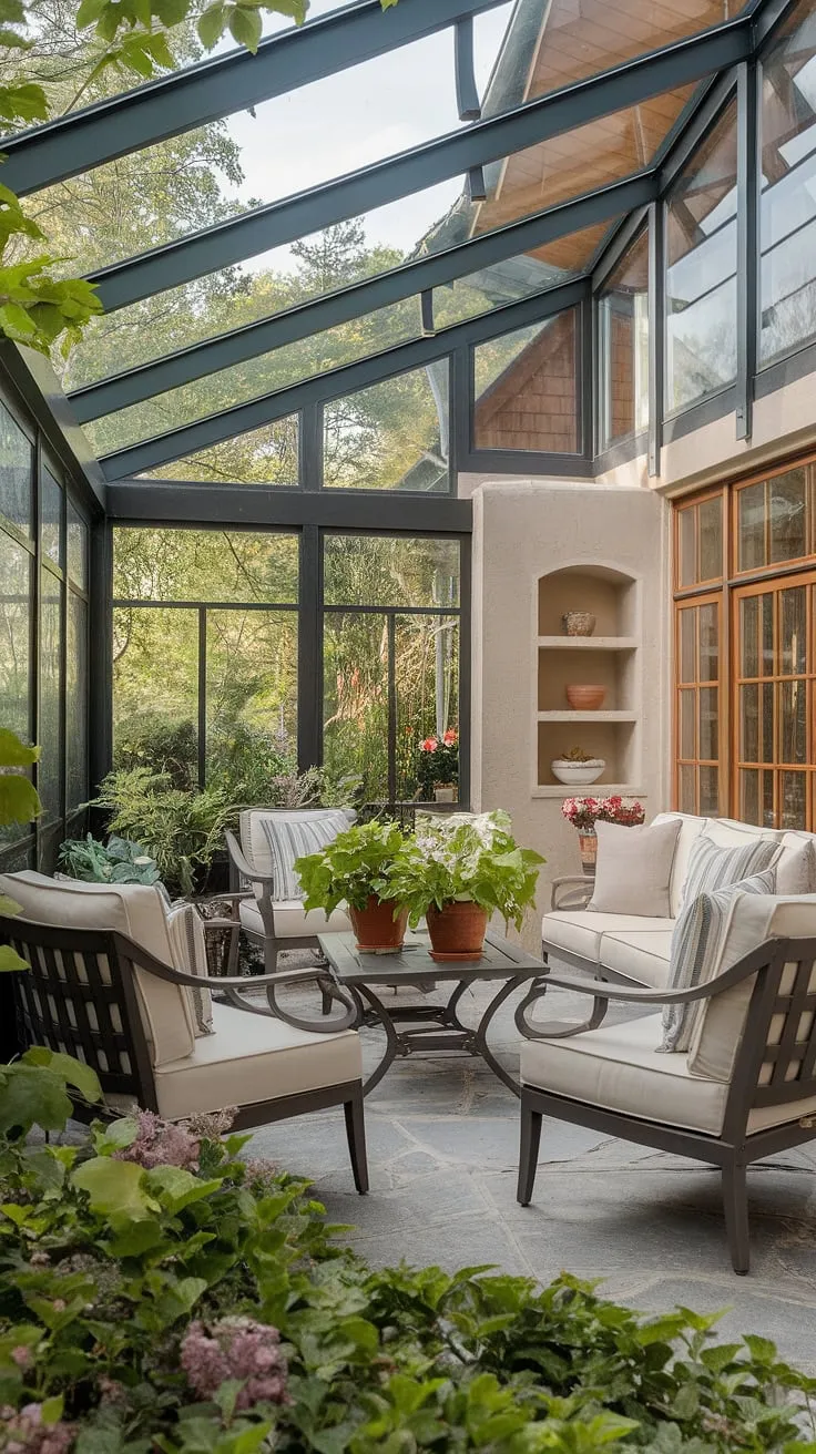 Transform your townhouse backyard with this charming small patio.  This uncovered patio showcases clever patio ideas townhouse owners will love.  From the simple table and chairs to the thoughtful backyard patio decor, this space is a masterclass in small patio design.  Explore more small patio ideas and small outdoor patios for inspiration.  This image is packed with patio decor ideas for creating a relaxing and stylish outdoor space.