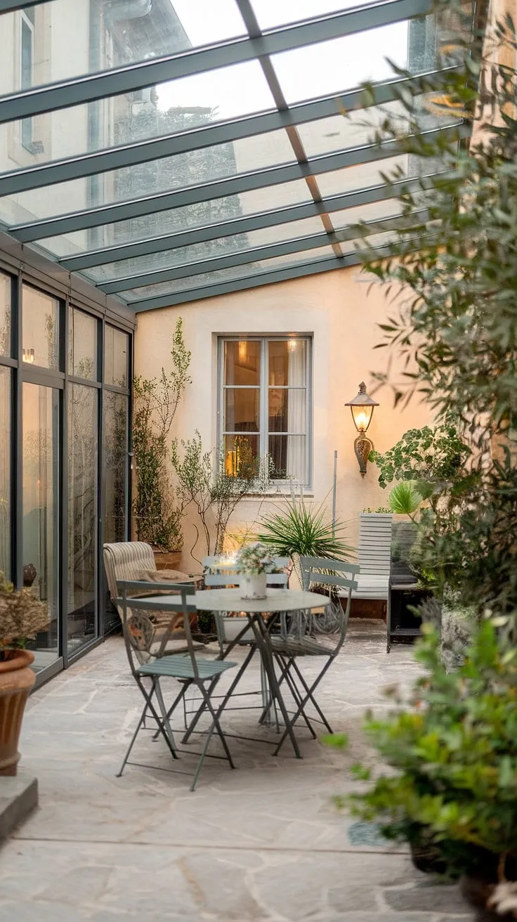 Escape the everyday on this charming small patio.  Uncovered patio ideas abound, but this intimate space, perfect for townhouse living, showcases the beauty of simplicity.  With clever backyard patio decor and thoughtful small patio design, even a small outdoor patio can become a tranquil oasis. Explore more patio ideas townhouse and ideas backyard patio for your own slice of serenity.