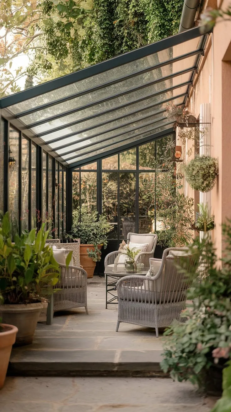This small patio, perfect for townhouse living, proves that big things come in small packages.  Simple backyard patio decor, like a potted plant and comfortable seating, transforms this concrete space into a relaxing retreat.  Explore uncovered patio ideas and small patio design inspiration for your own urban oasis.  Plenty of small patio ideas and patio decor ideas can be found to create the perfect small outdoor patios.