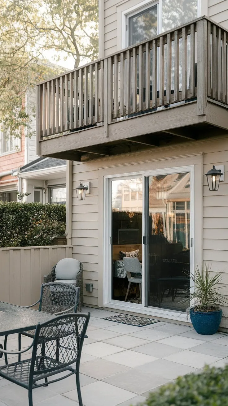 Imagine relaxing on this second floor deck, overlooking your private under deck patio. This townhouse patio offers the best of both worlds: a high decks backyard retreat and a cozy space below.  Get inspired by these under deck patio ideas and deck with patio underneath designs for your own home.  Find the perfect under deck ideas to maximize your outdoor living space.