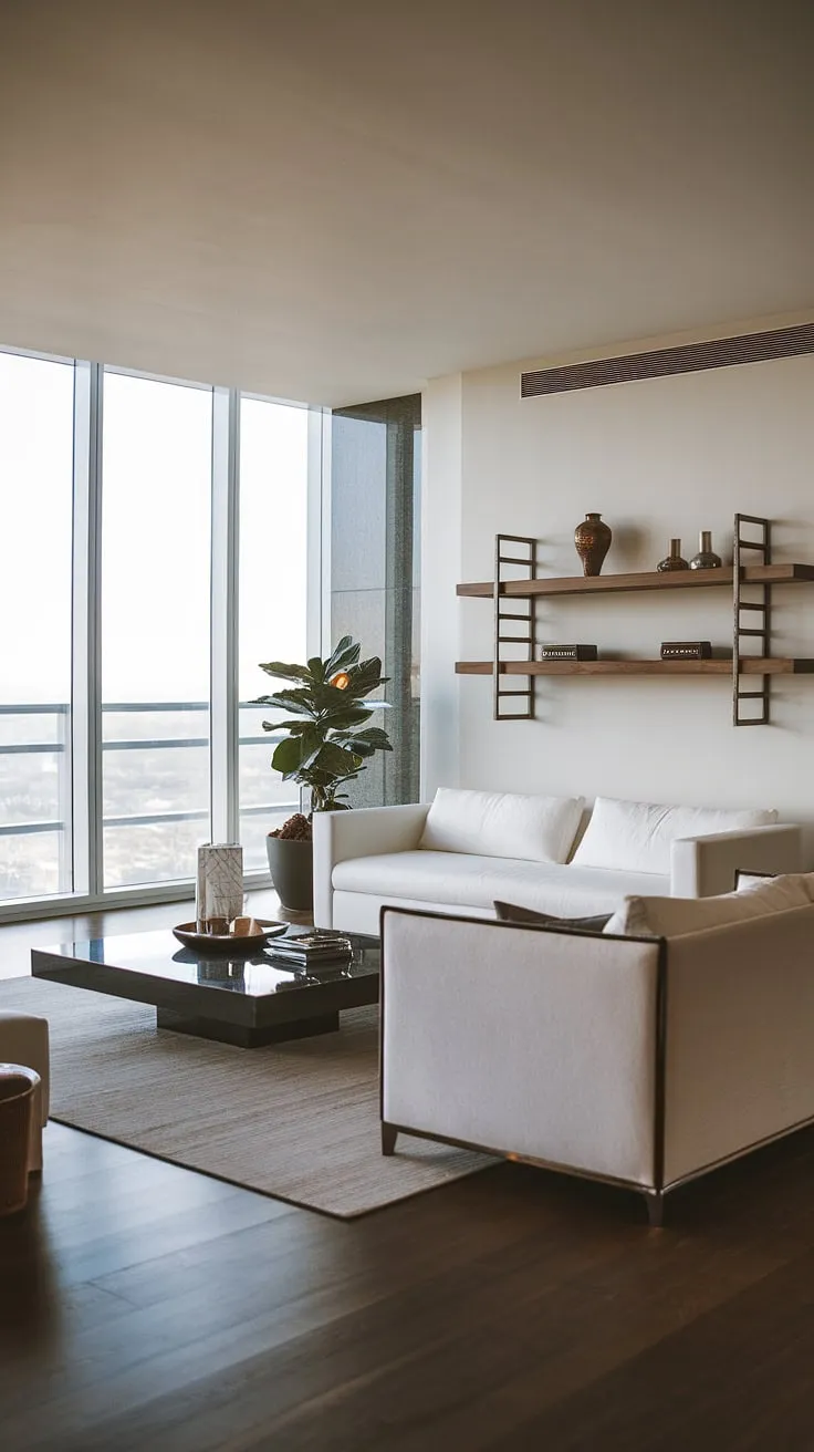 Luxury redefined in a minimalist penthouse with stunning cityscape panoramas
