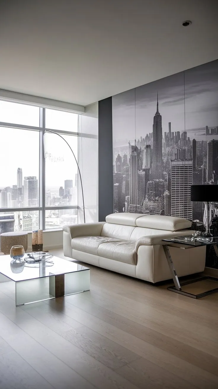 Elegant minimalist penthouse design showcases stunning city views