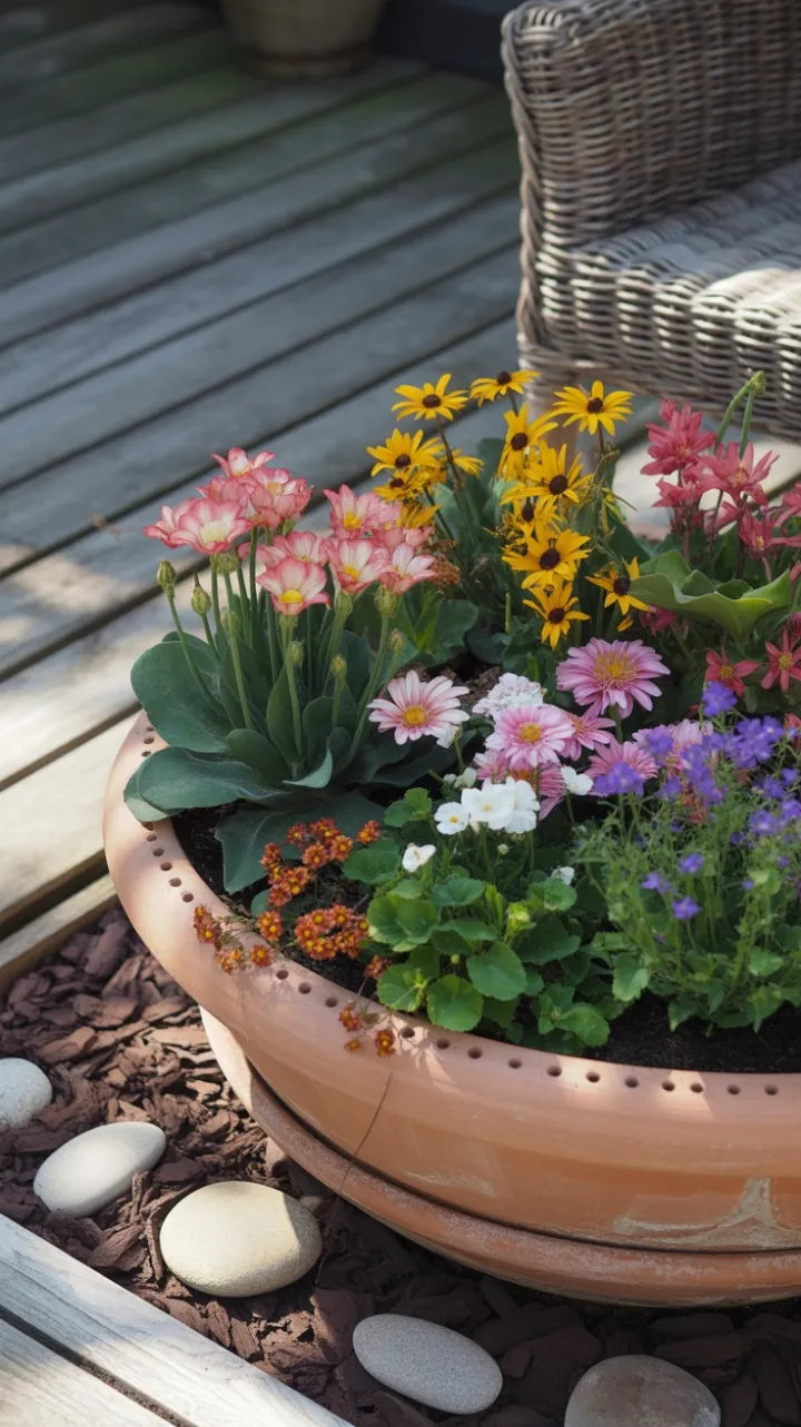 Sunlit Symphony in a Terracotta Planter