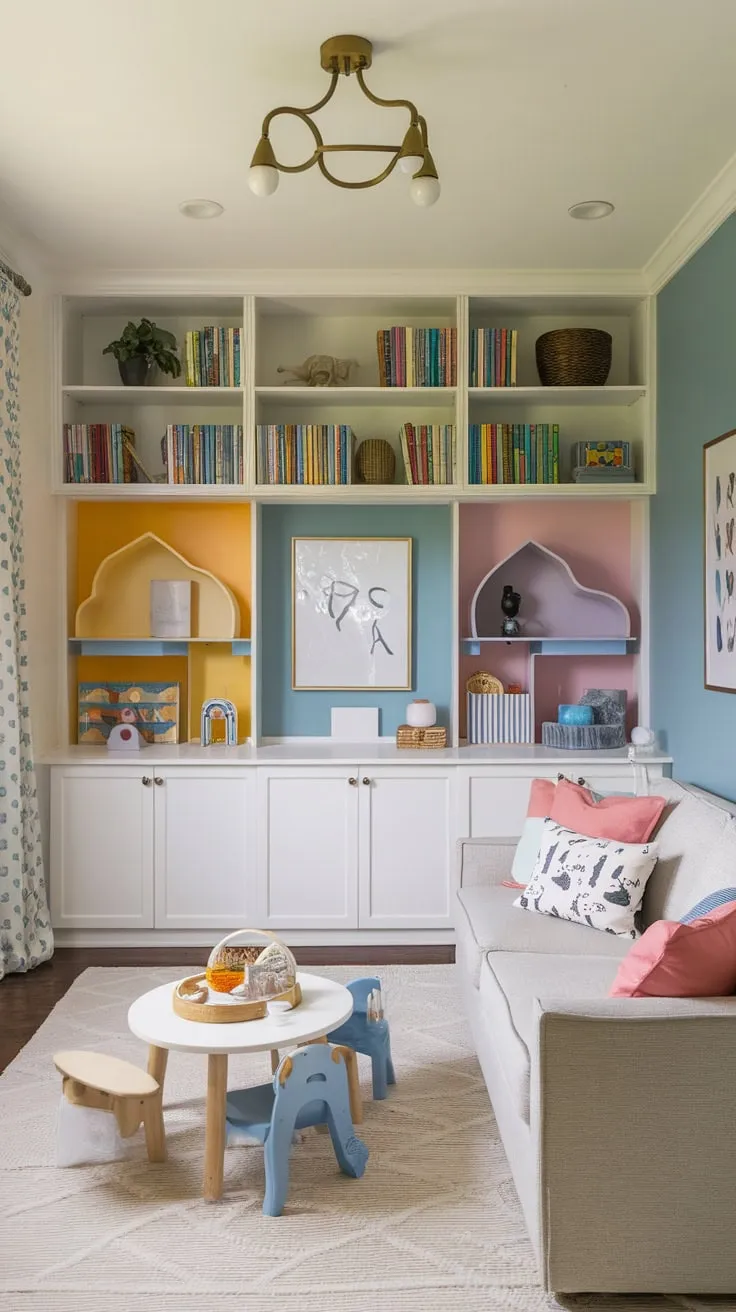 Transform your space into a vibrant, multi-functional haven blending living, dining, home office, and playful learning zones for kids.