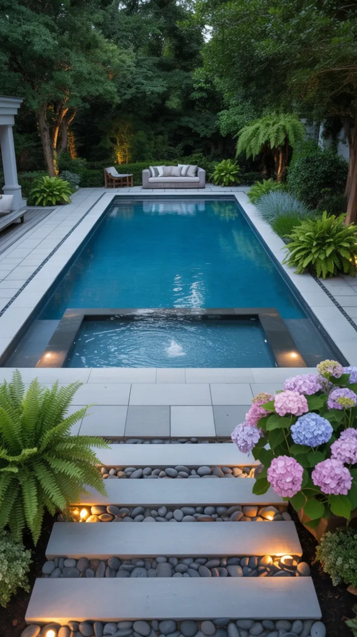 Serene Infinity Retreat with Lush Garden Spa