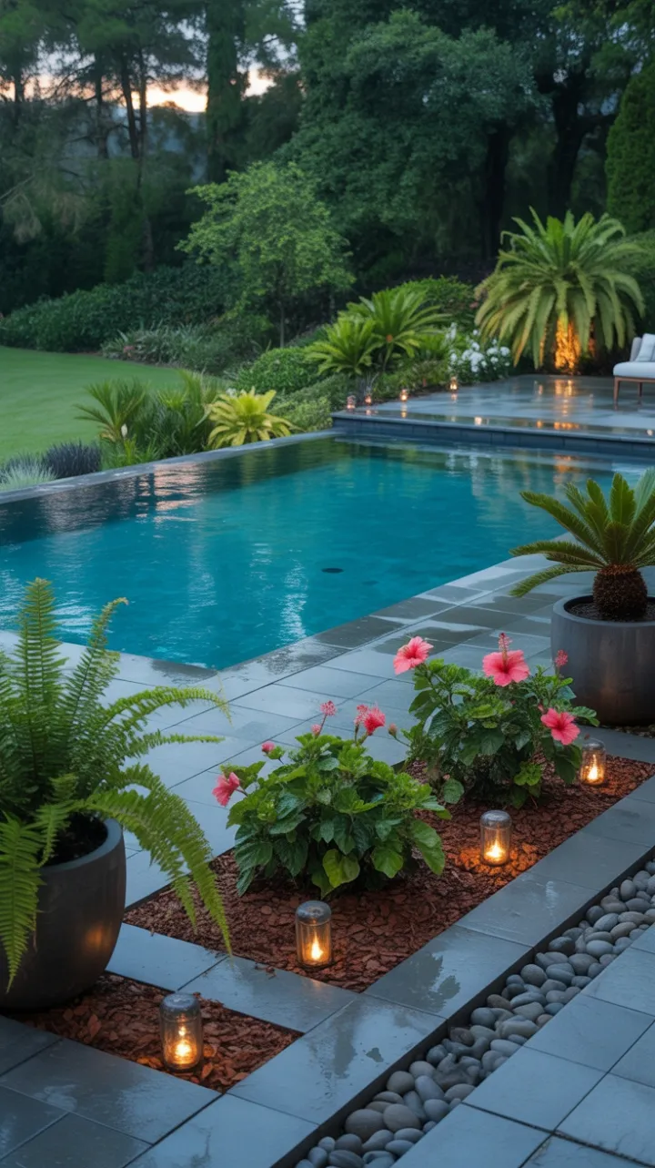Turquoise Infinity Retreat – Luxe Poolside Sanctuary Overlooking Lush Gardens