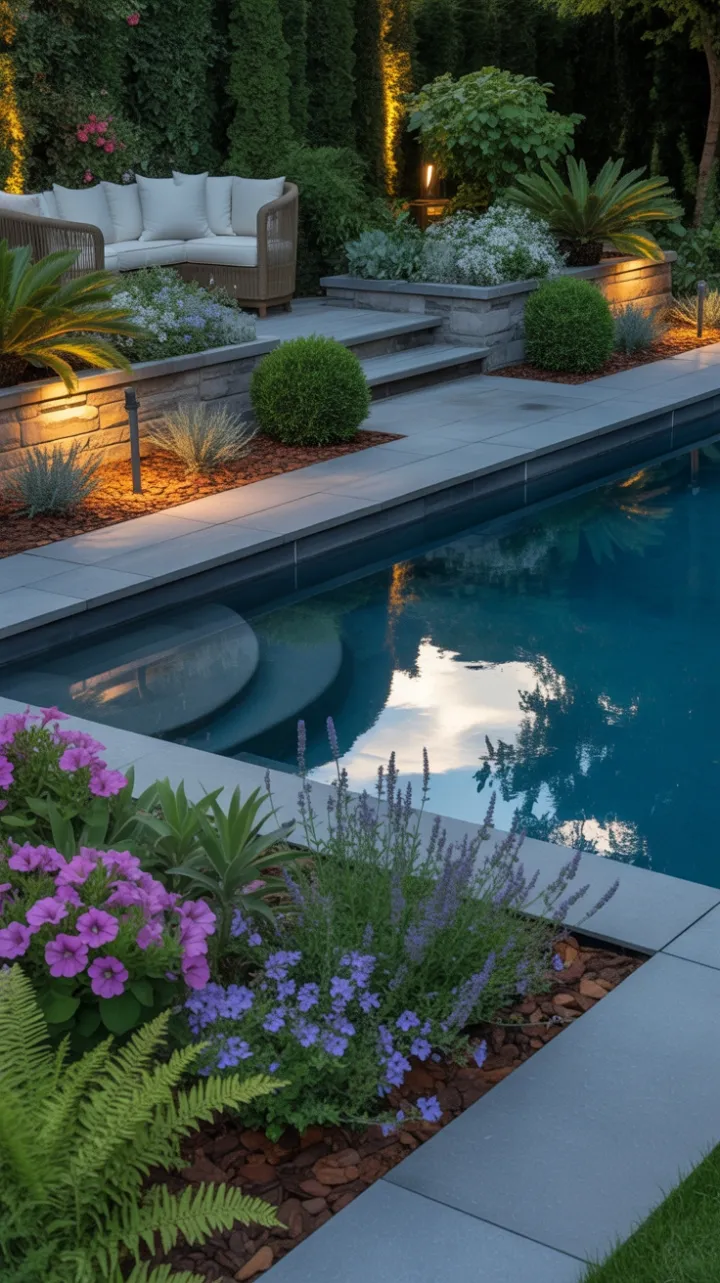 Lavender-Edged Golden Hour Pool Retreat