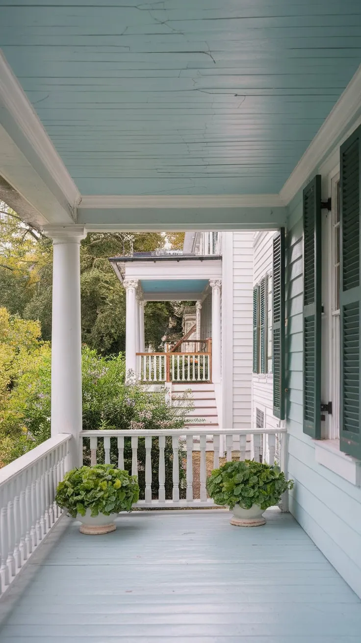Haint Blue Charm on a Cozy Porch