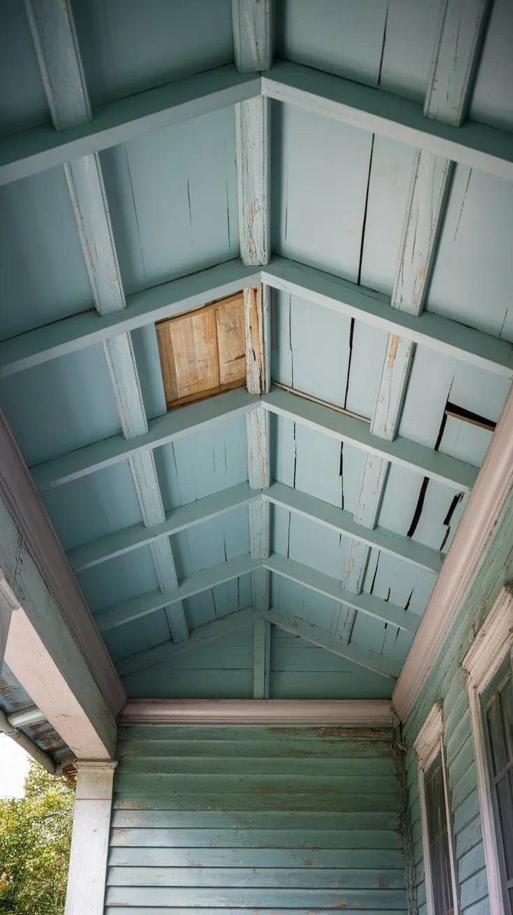 Haint Blue Charm on a Weathered Porch