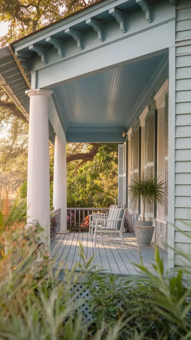 Haint Blue Charm on a Southern Porch