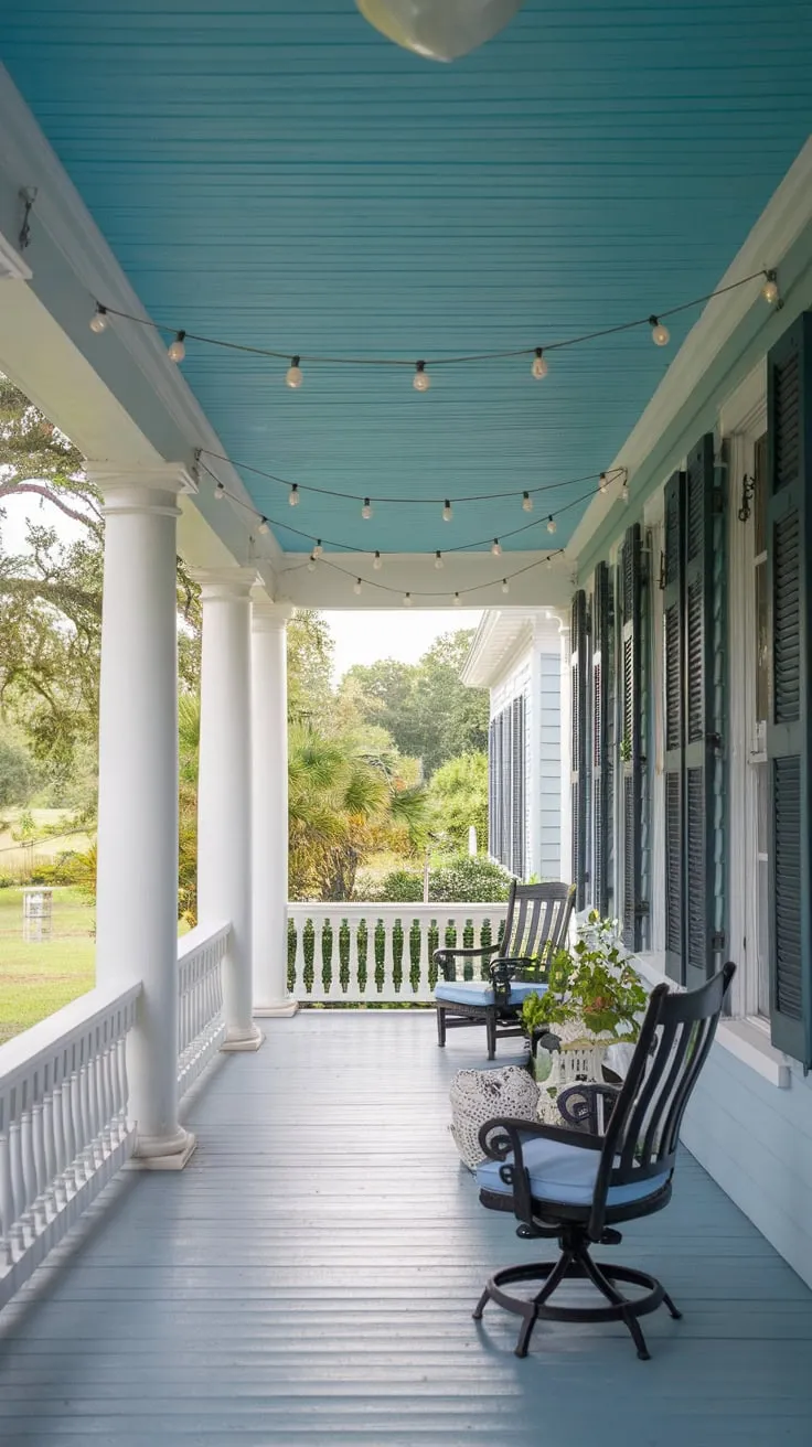 Haint Blue Charm on a Southern Porch