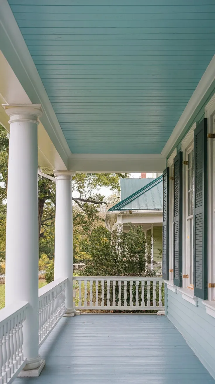 Haint Blue Serenity on a Charming Porch