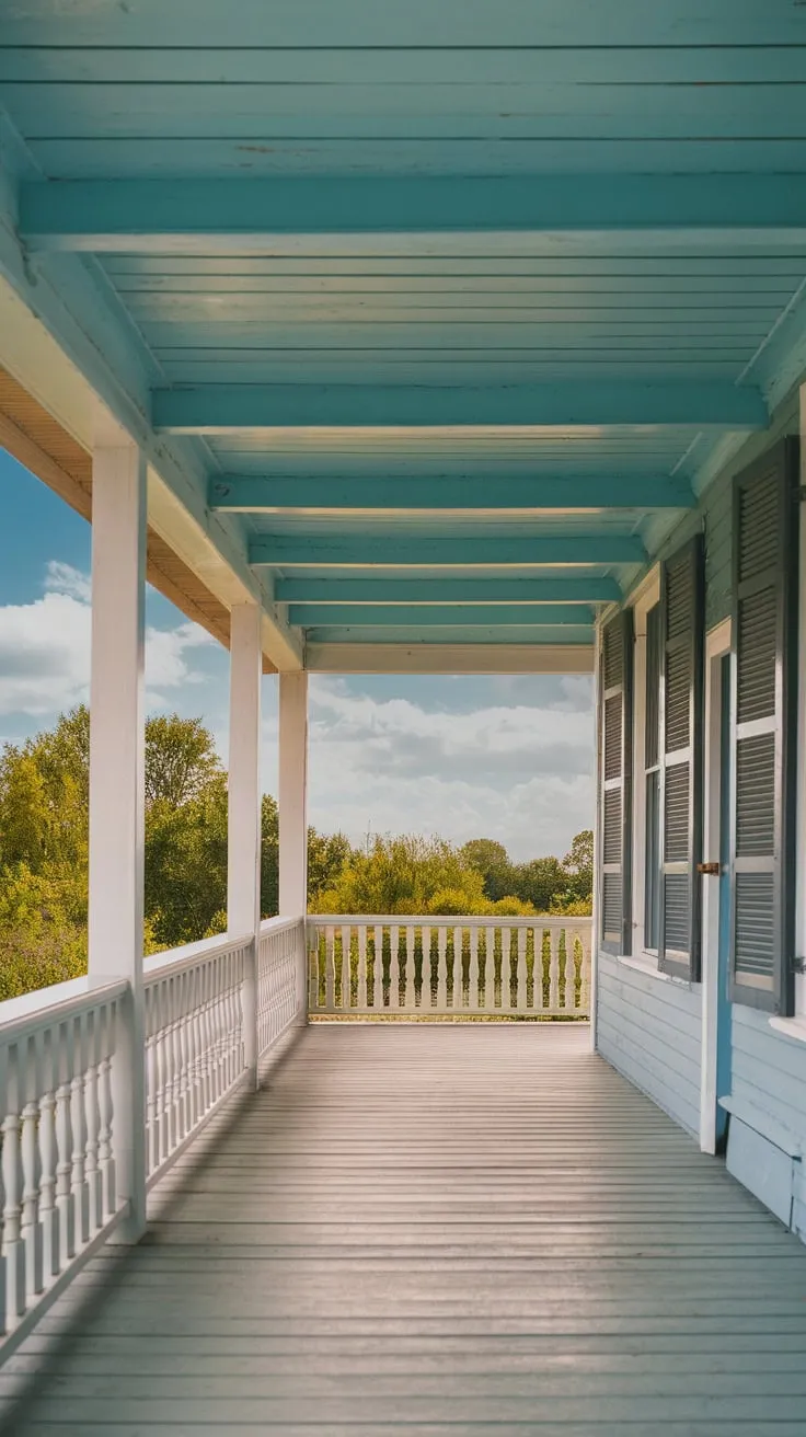 Haint Blue Haven on a Cozy Porch