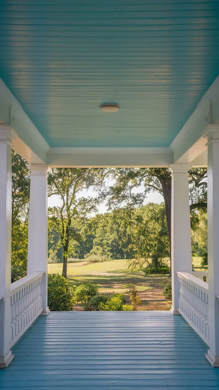 Haint Blue Charm on a Southern Porch