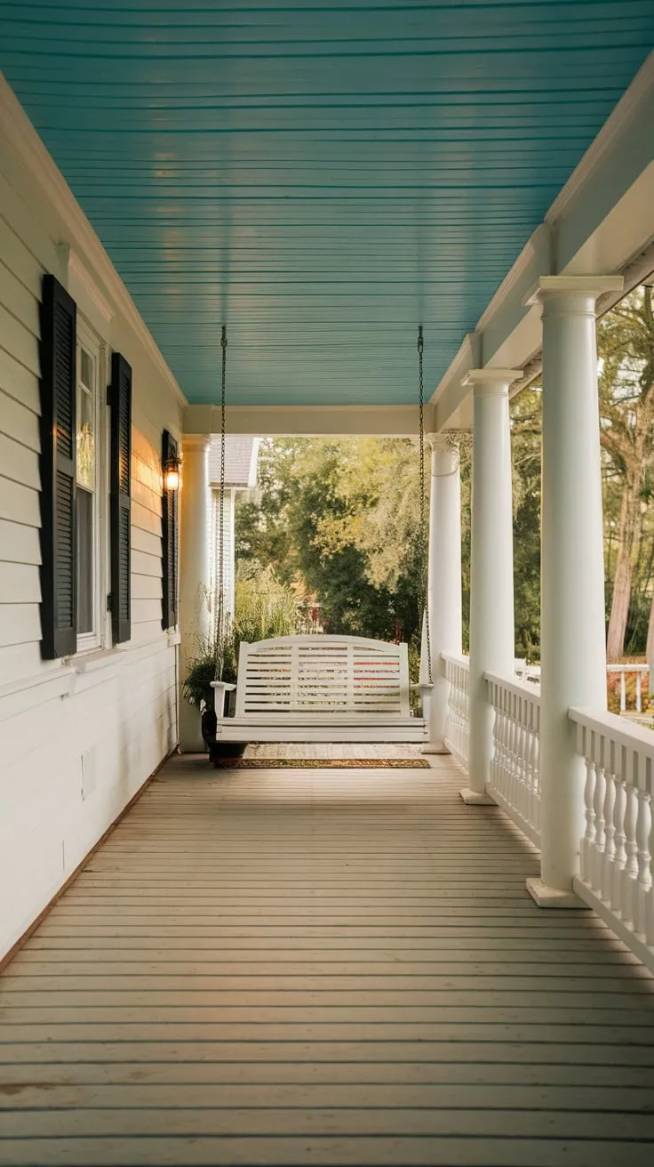 Cozy Porch Vibes with a Haint Blue Touch
