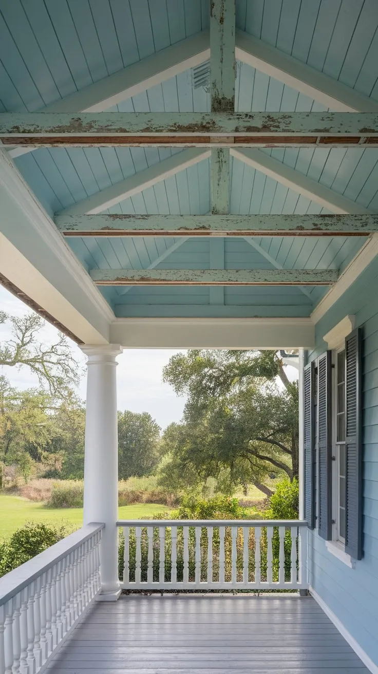 Haint Blue Charm on a Southern Porch