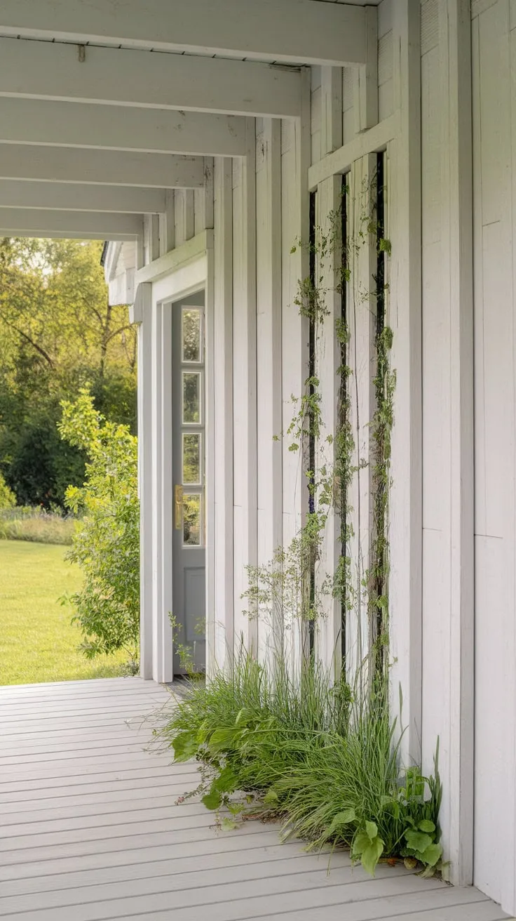 Rustic Porch Knee Wall Embraced by Nature