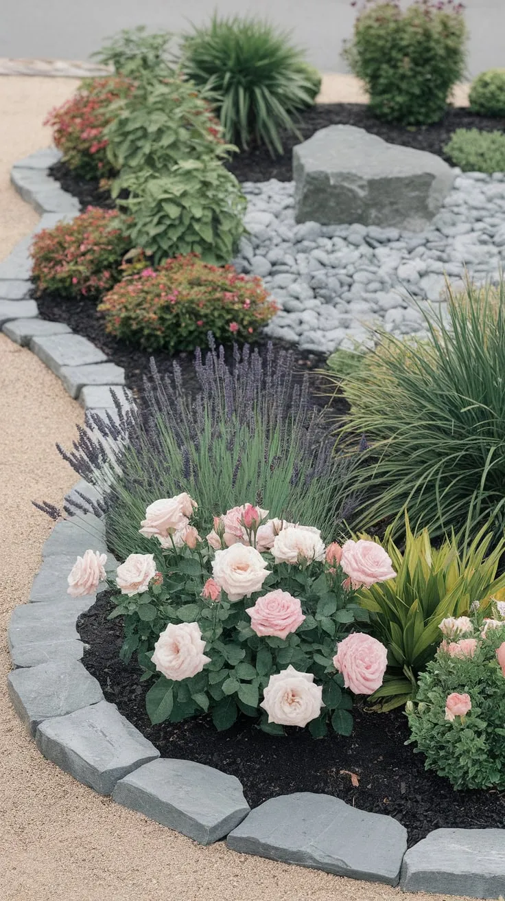 Vibrant Flower Beds and Rock Gardens for Effortless Curb Appeal
