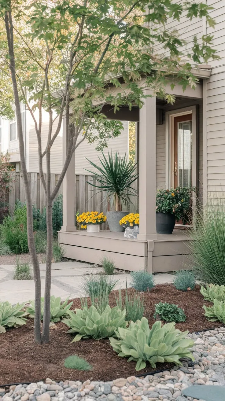 Effortless Charm: Low-Maintenance Porch Landscaping