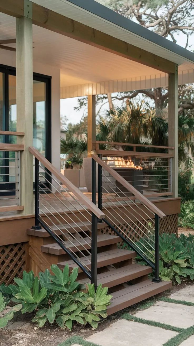 Beachy Vibes with Stylish Porch Railings