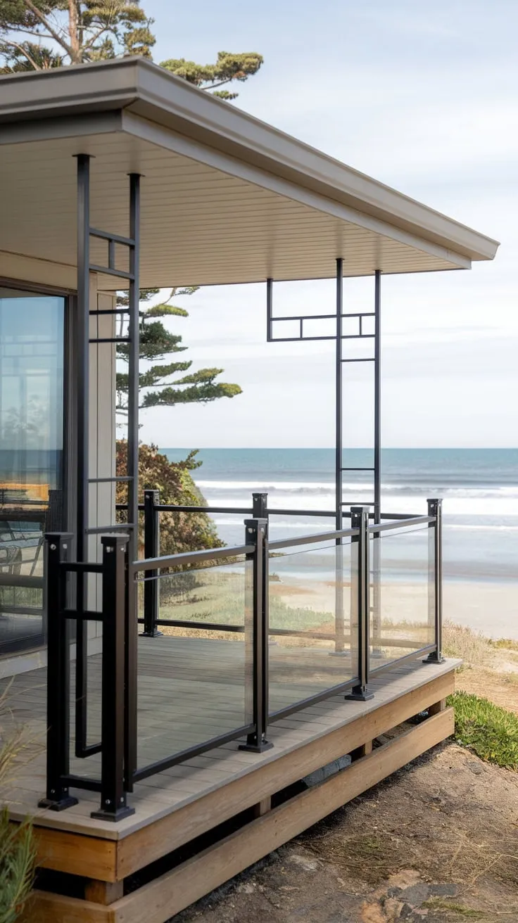Modern Coastal Living with Chic Railing Design