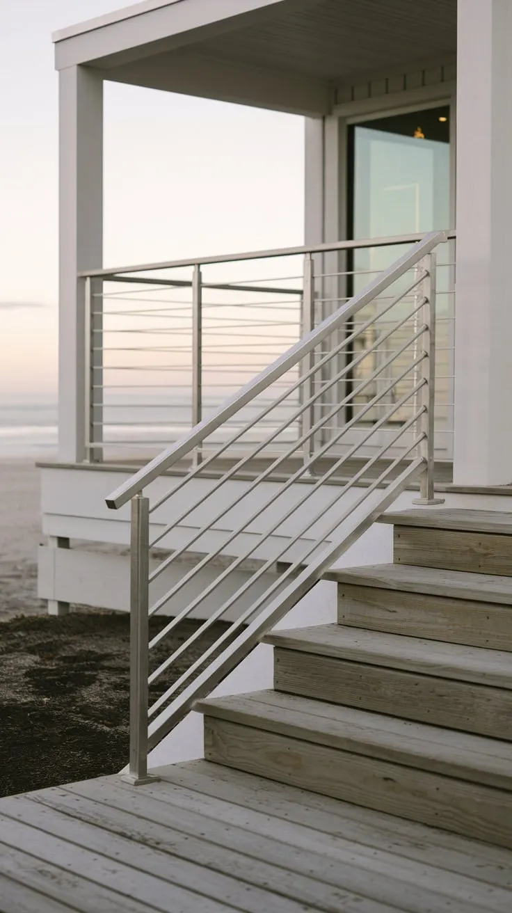 Modern Minimalist Railing Perfect for Coastal Living