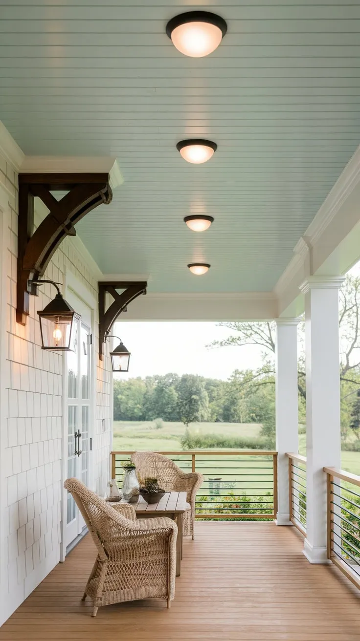 Modern Porch Oasis with Shiplap and Lush Views