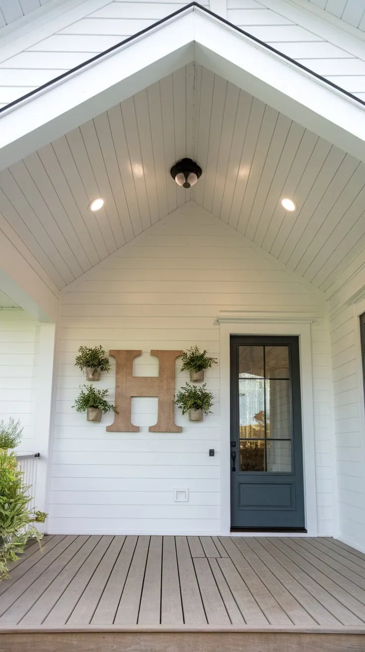 Stylish Porch Roof Enhances Farmhouse Vibes