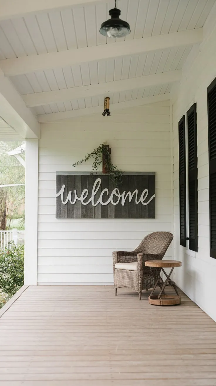 Charming Modern Farmhouse Porch with Shiplap Ceiling
