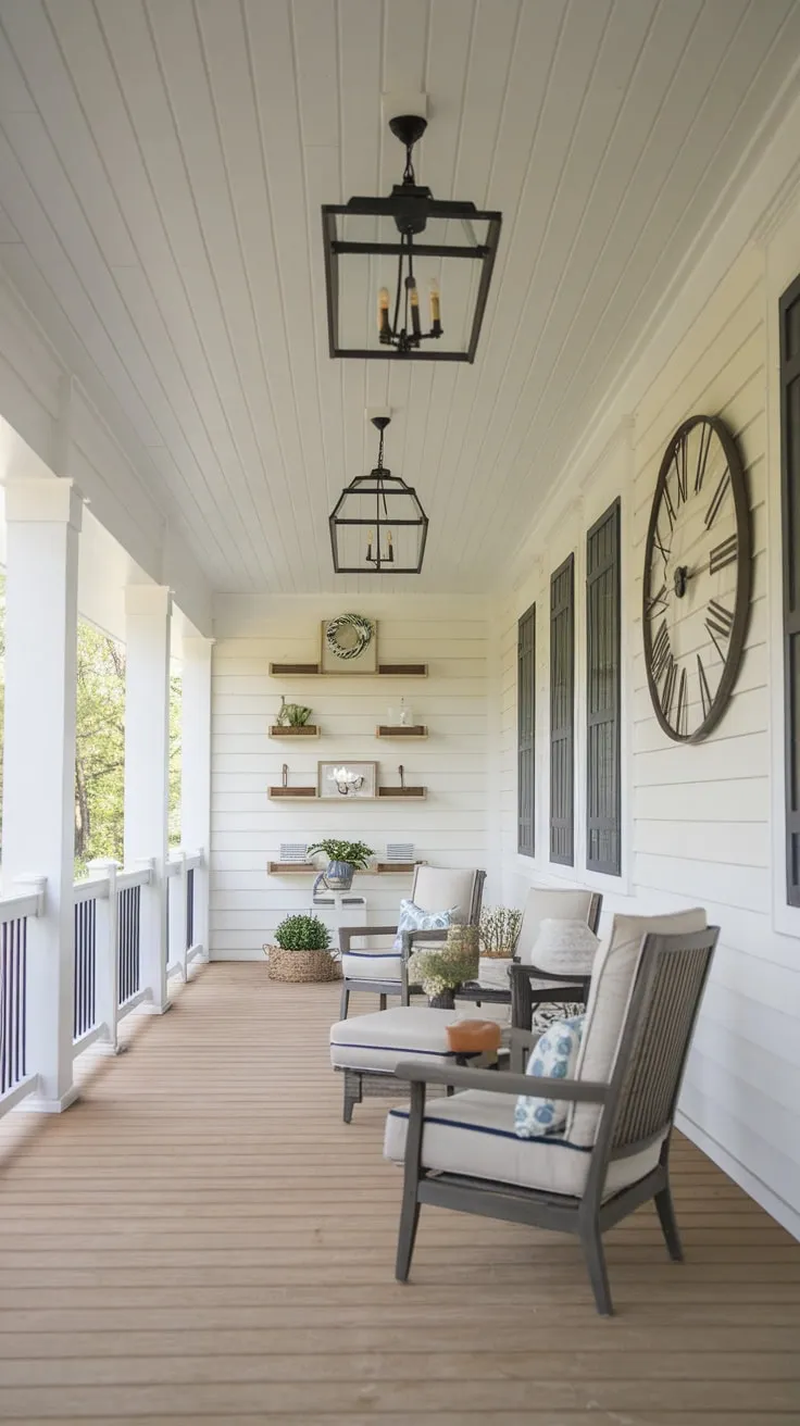 Charming Modern Farmhouse Porch with Shiplap Ceiling