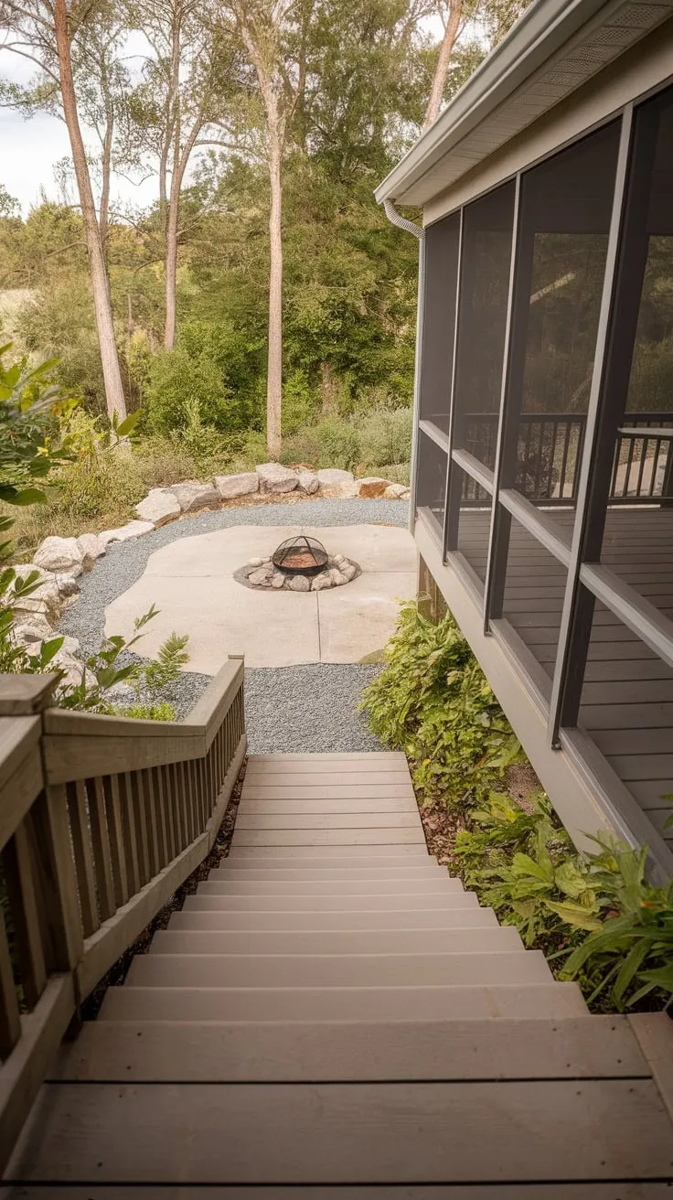 Charming Porch Stairs to a Cozy Patio