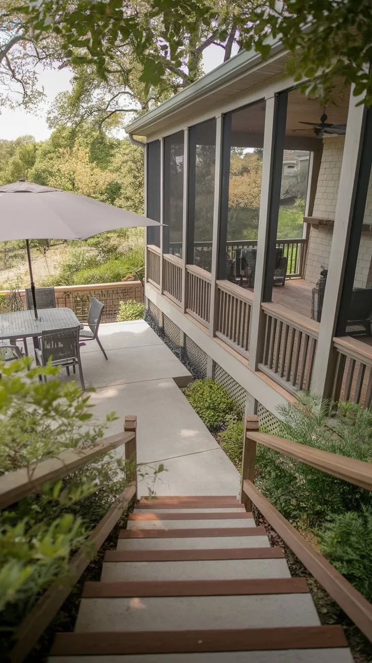Charming Porch Stairs to a Cozy Outdoor Retreat