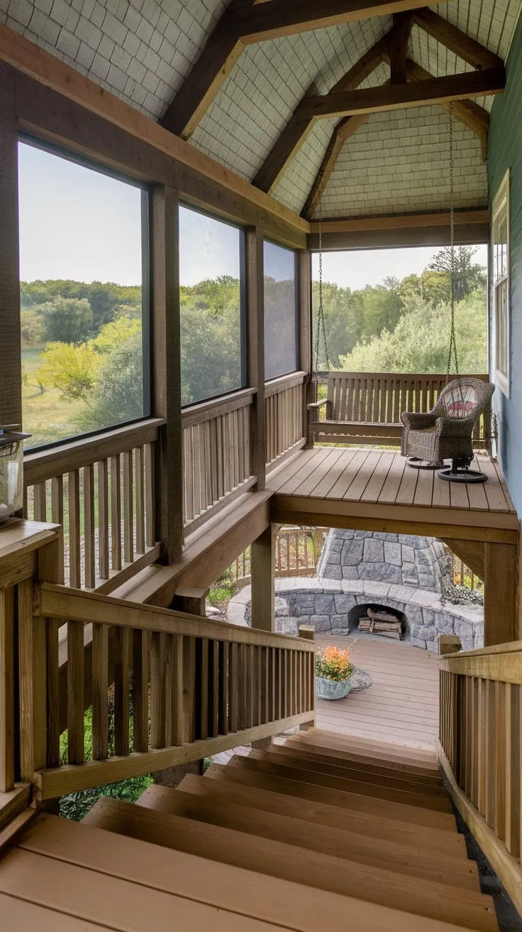 Charming Porch Stairs with Rustic Charm