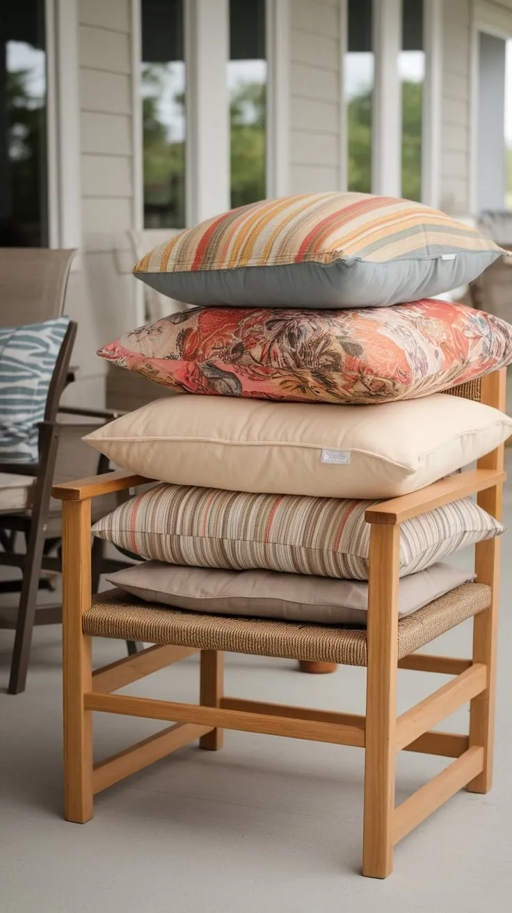 Chic Porch Chair with Hidden Cushion Storage