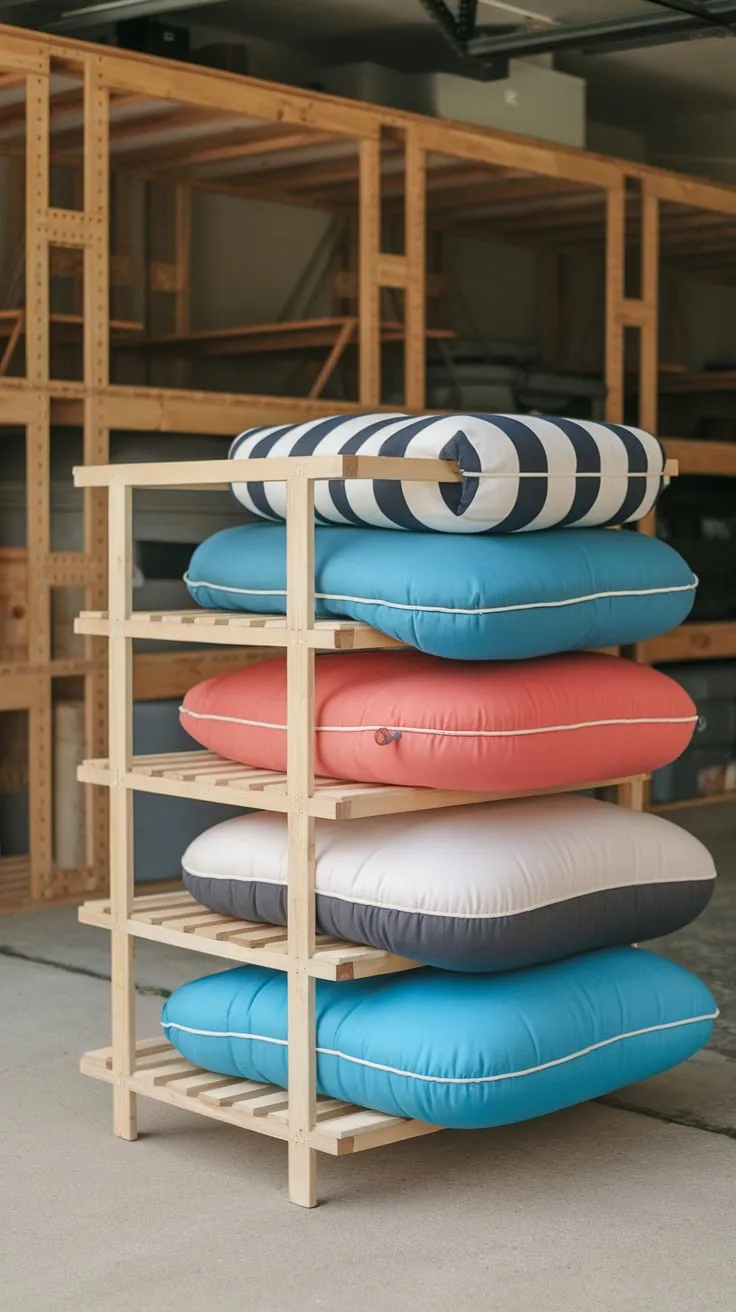 Stylish Shelving for Your Outdoor Cushions