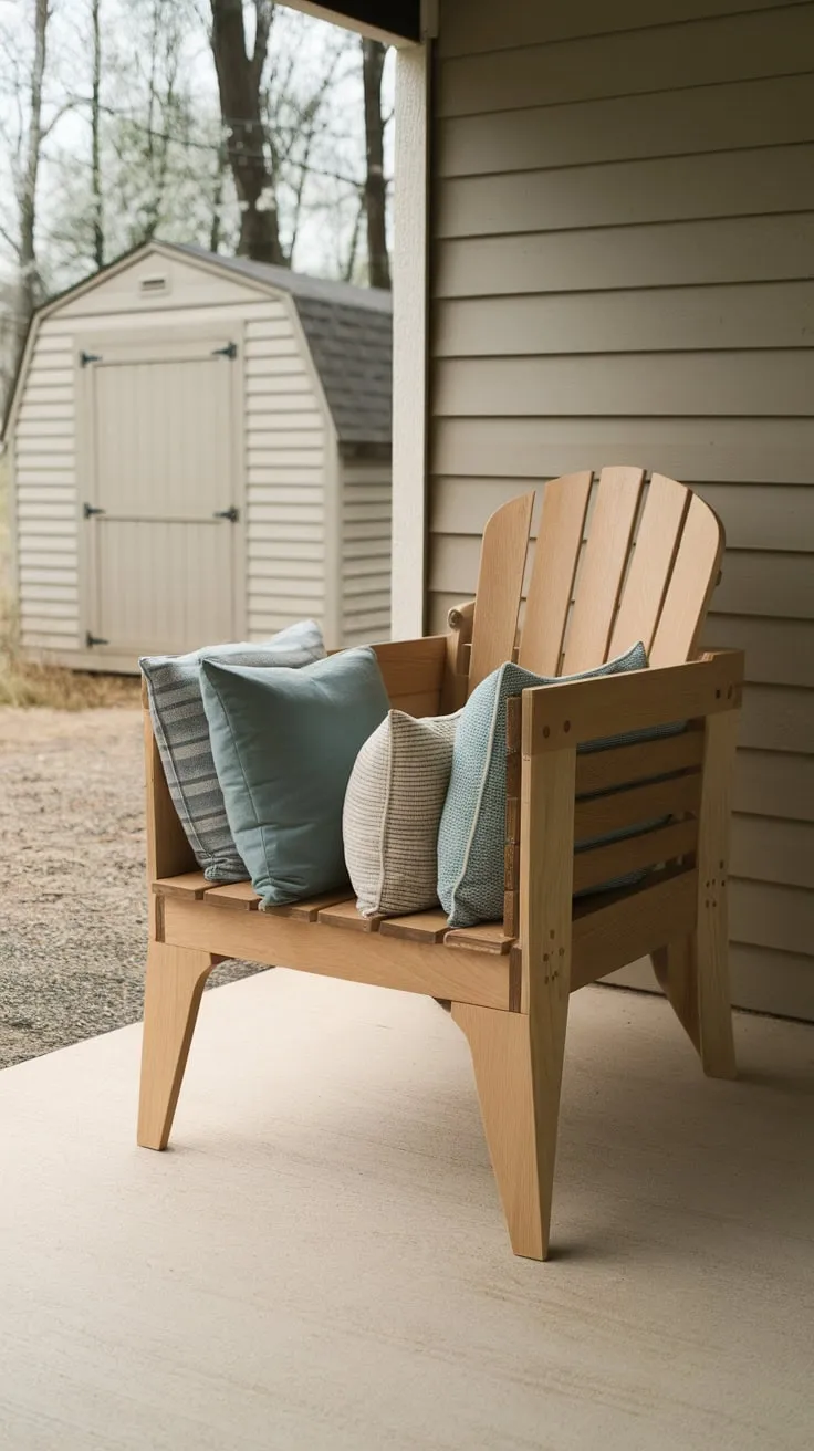 Stylish Wooden Chair with Clever Cushion Storage for Your Porch