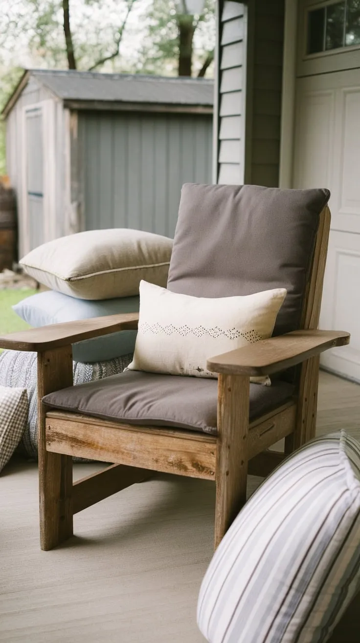 Charming Porch Chair with Cozy Cushion Storage