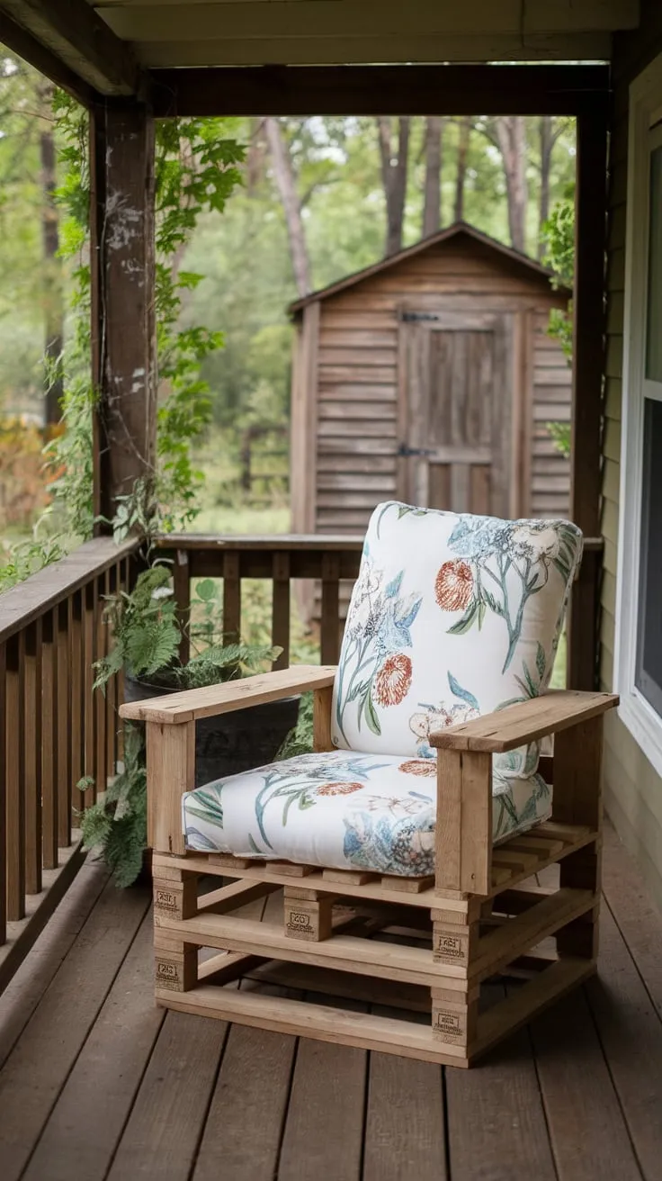 Charming DIY Porch Chair from Pallets