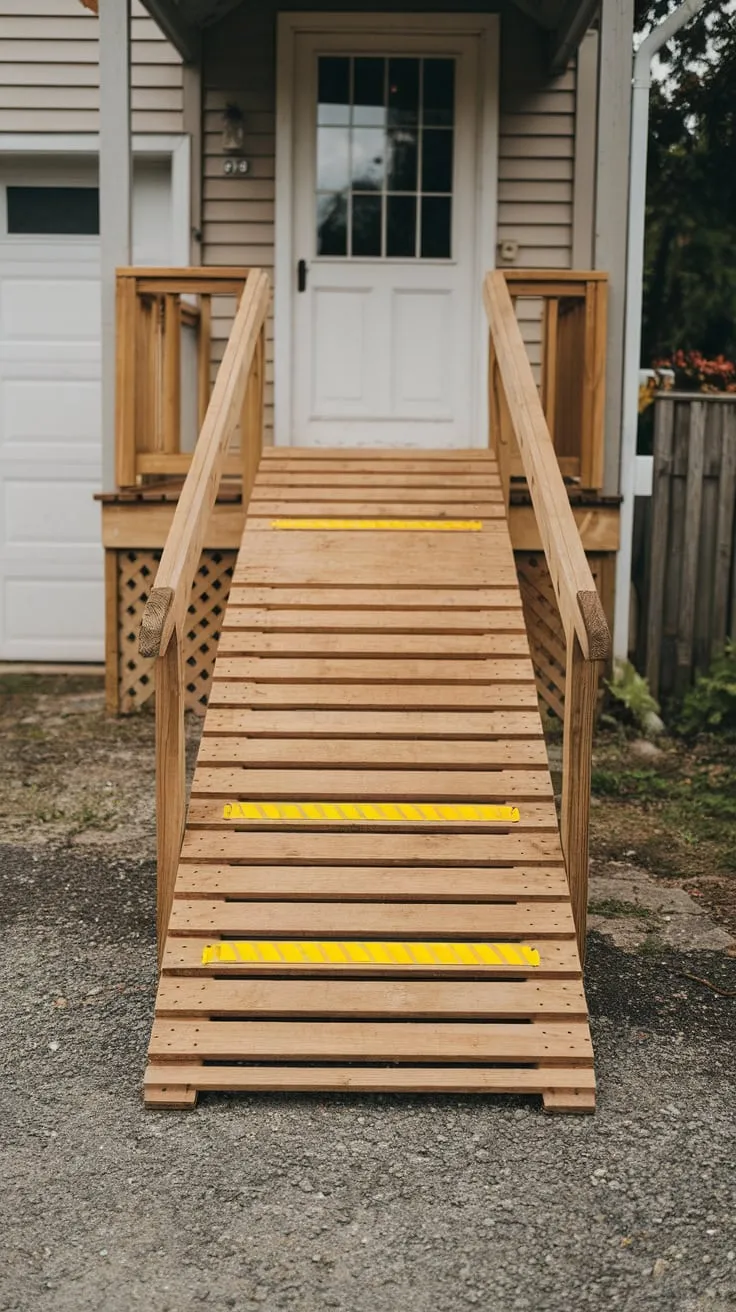 Wheelchair-Friendly Porch Access with Safety Stripes