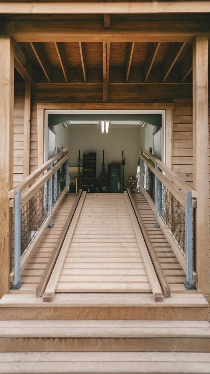 Charming Wooden Porch with Accessible Ramp