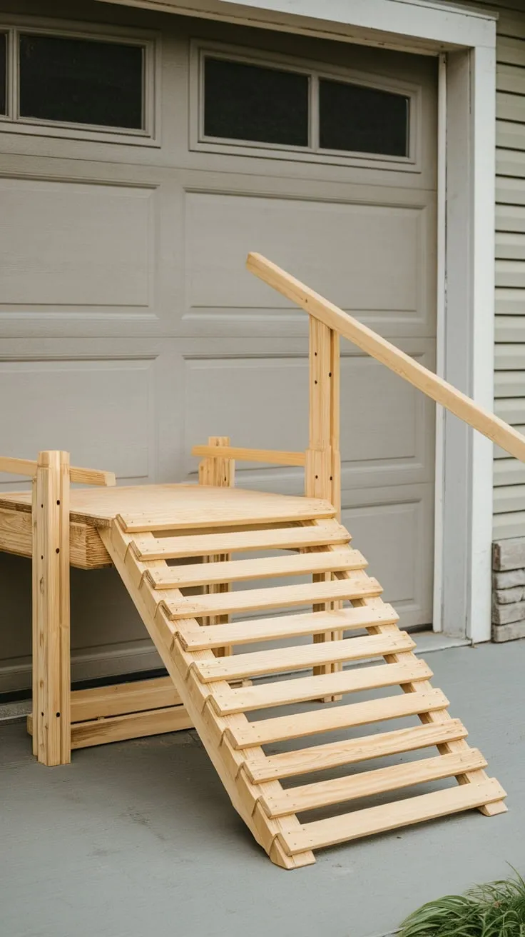 Accessible Porch Ramp for Easy Garage Access