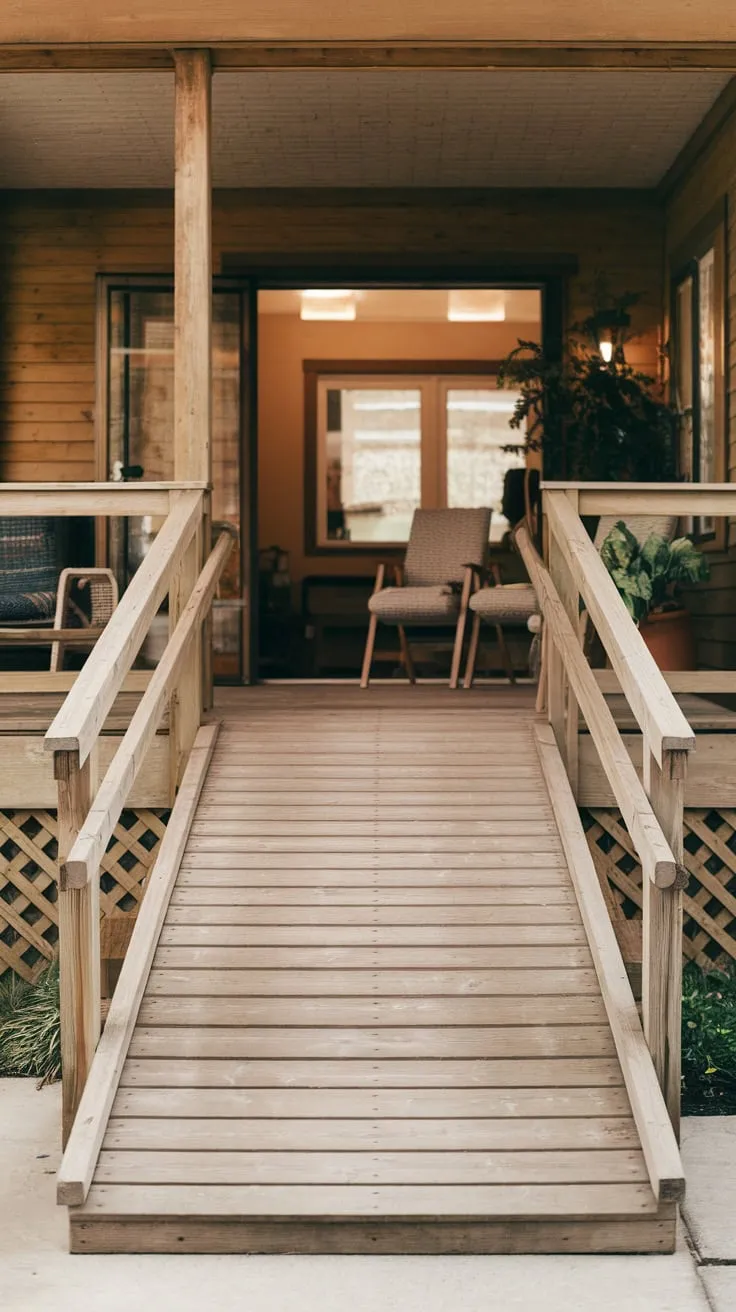 Accessible Charm: A Cozy Porch with a Ramp