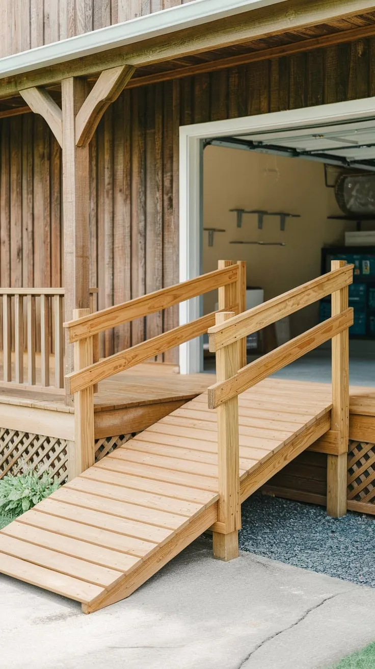 Accessible Timber Ramp for Easy Garage Access