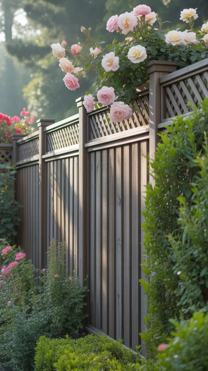 Cedar Lattice Embraced by Cascading Roses
